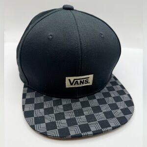Vans Men's Black and Gray Checkered Hat